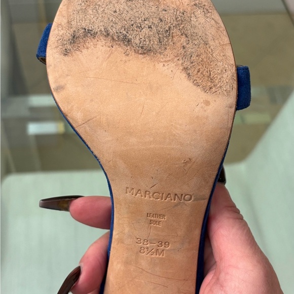 Marciano Royal Blue Ankle Strap Heels - Picture 4 of 9